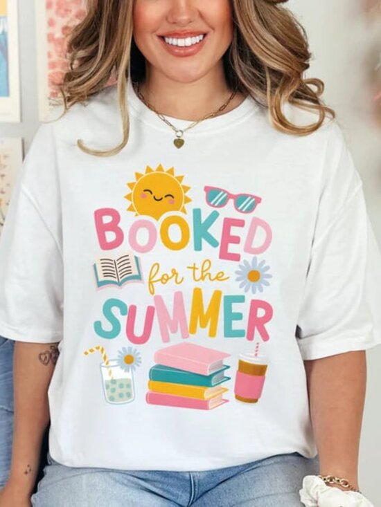Tops - Booked For The Summer Shirt, Book Summer Tshirt, Gift For Book Lover